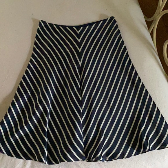 Ralph Lauren navy and white striped midi skirt - Picture 1 of 4